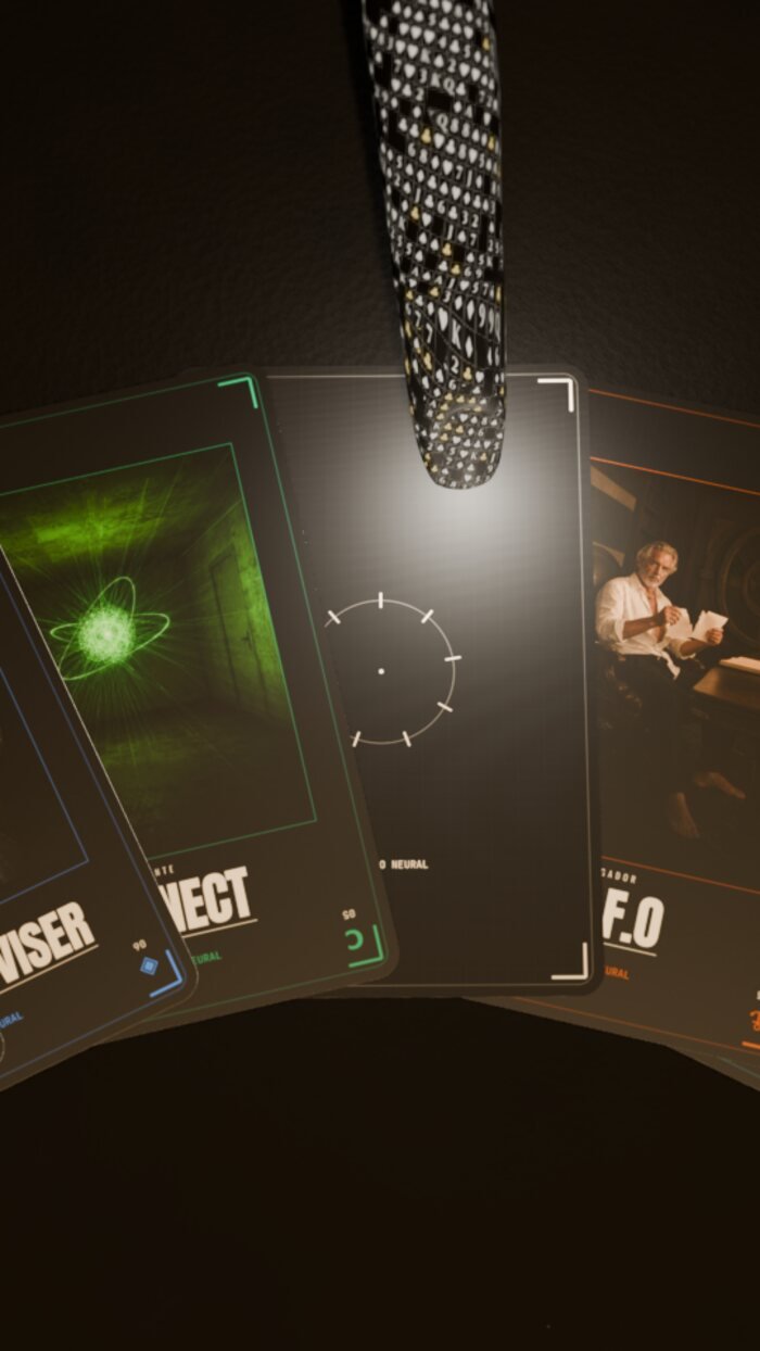 A mão do jogador sobre as cartas do Conselho